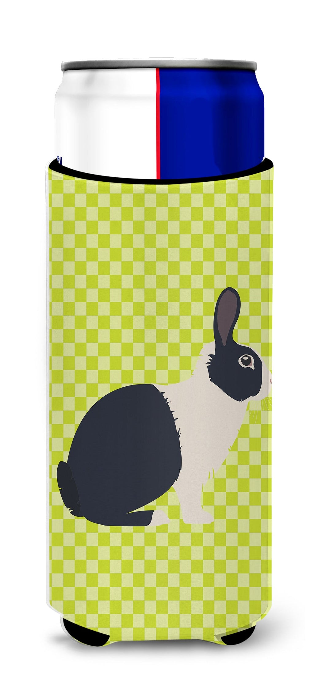 Dutch Rabbit Green Slim Can Hugger , Insulated Foam Hugger for 12 oz Slim Cans, Beer Bottles & Water Bottles, Printed in USA