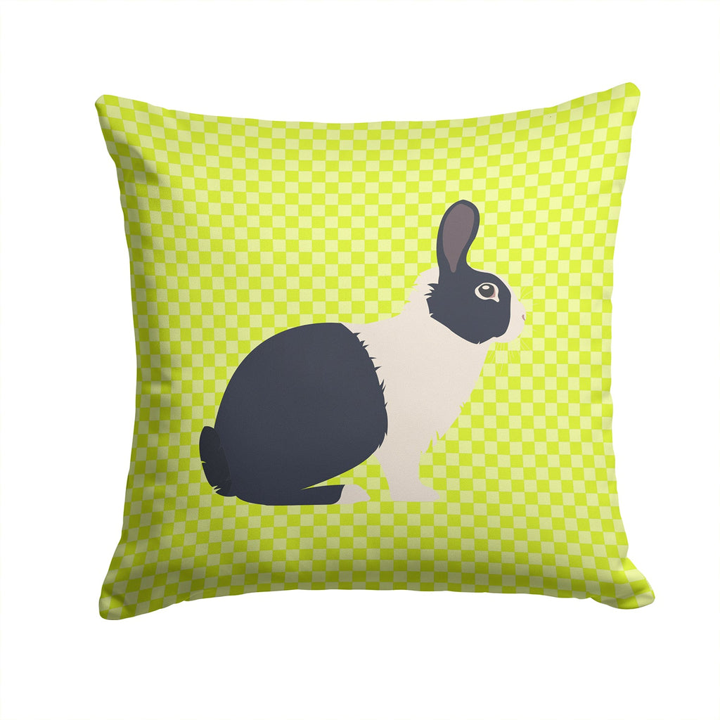 Dutch Rabbit Green Decorative Throw Pillow 14x14 Indoor Outdoor Accent Cushion, Fabric Cover with Insert for Sofa, Bed, Porch & Living Room