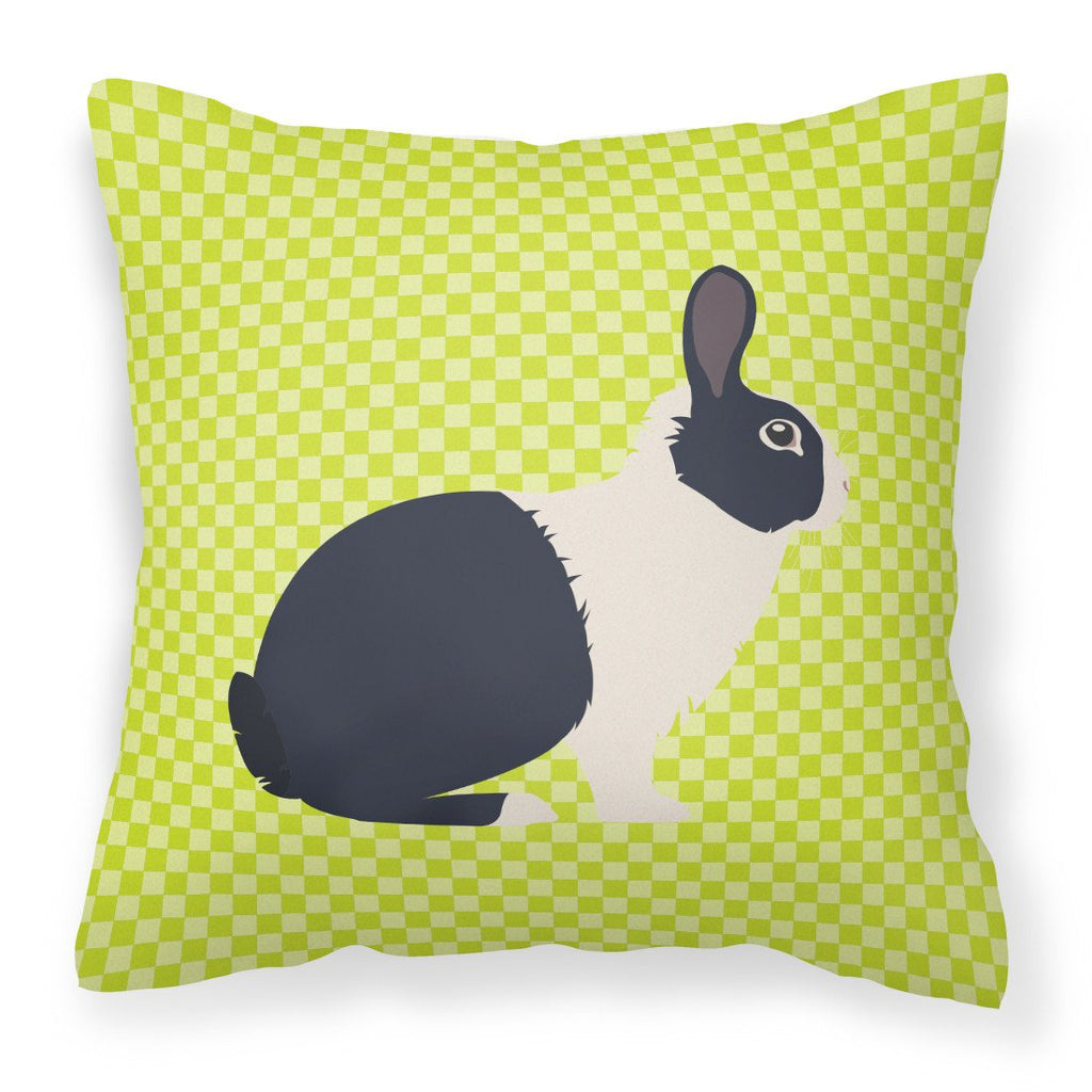 Dutch Rabbit Green Decorative Throw Pillow 18x18 Indoor Outdoor Accent Cushion, Fabric Cover with Insert for Sofa, Bed, Porch & Living Room