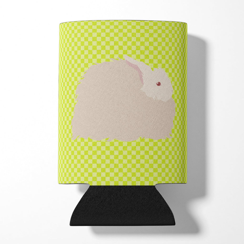 Fluffy Angora Rabbit Green Can or Bottle Hugger Cooler Sleeve for Standard 12 oz Cans, Insulated Foam Beer & Soda Can Hugger Reusable