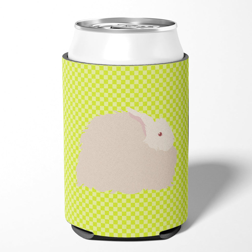 Fluffy Angora Rabbit Green Can or Bottle Hugger Cooler Sleeve for Standard 12 oz Cans, Insulated Foam Beer & Soda Can Hugger Reusable