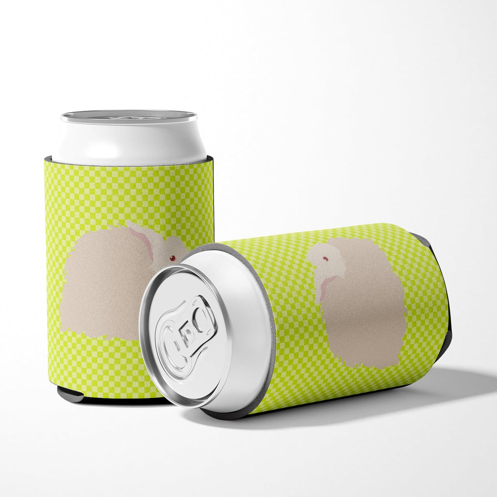 Fluffy Angora Rabbit Green Can or Bottle Hugger Cooler Sleeve for Standard 12 oz Cans, Insulated Foam Beer & Soda Can Hugger Reusable