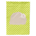 Fluffy Angora Rabbit Green House Flag 28x40 Porch Sleeve Pole Decorative Outside Yard Banner Artwork Wall Hanging, Polyester