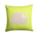Fluffy Angora Rabbit Green Decorative Throw Pillow 14x14 Indoor Outdoor Accent Cushion, Fabric Cover with Insert for Sofa, Bed, Porch & Living Room
