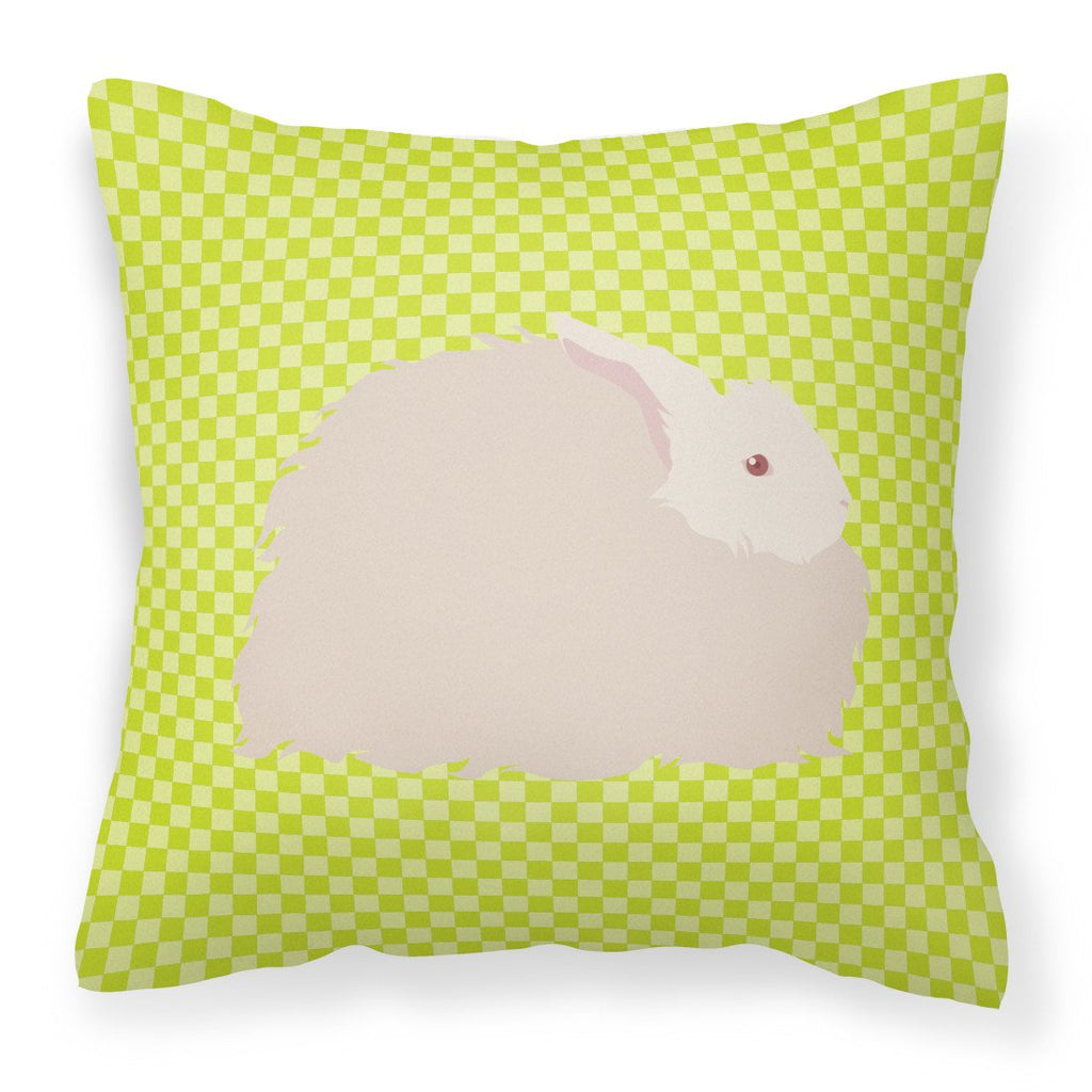 Fluffy Angora Rabbit Green Decorative Throw Pillow 18x18 Indoor Outdoor Accent Cushion, Fabric Cover with Insert for Sofa, Bed, Porch & Living Room