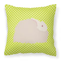 Fluffy Angora Rabbit Green Decorative Throw Pillow 18x18 Indoor Outdoor Accent Cushion, Fabric Cover with Insert for Sofa, Bed, Porch & Living Room