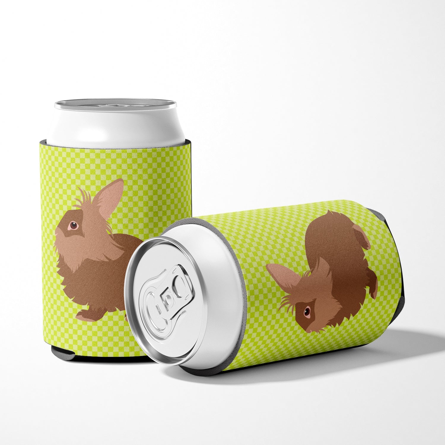 Lionhead Rabbit Green Can or Bottle Hugger Cooler Sleeve for Standard 12 oz Cans, Insulated Foam Beer & Soda Can Hugger Reusable