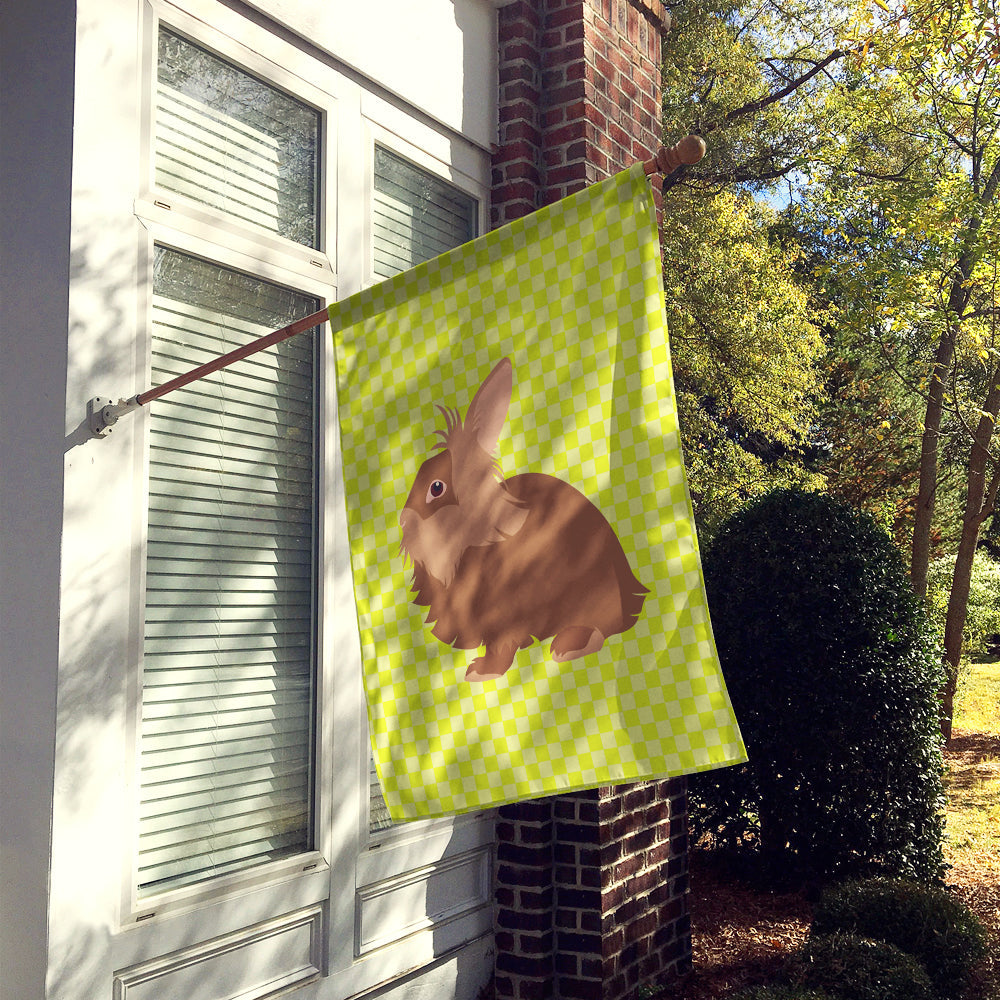 Lionhead Rabbit Green House Flag 28x40 Porch Sleeve Pole Decorative Outside Yard Banner Artwork Wall Hanging, Polyester