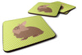 Lionhead Rabbit Green Foam Coasters Set of 4 Cup Coasters for Indoor Outdoor, Tabletop Protection, Anti Slip, Mouse pad Material