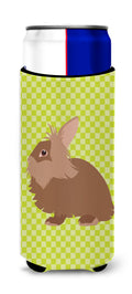 Lionhead Rabbit Green Slim Can Hugger , Insulated Foam Hugger for 12 oz Slim Cans, Beer Bottles & Water Bottles, Printed in USA