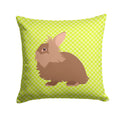 Lionhead Rabbit Green Decorative Throw Pillow 14x14 Indoor Outdoor Accent Cushion, Fabric Cover with Insert for Sofa, Bed, Porch & Living Room