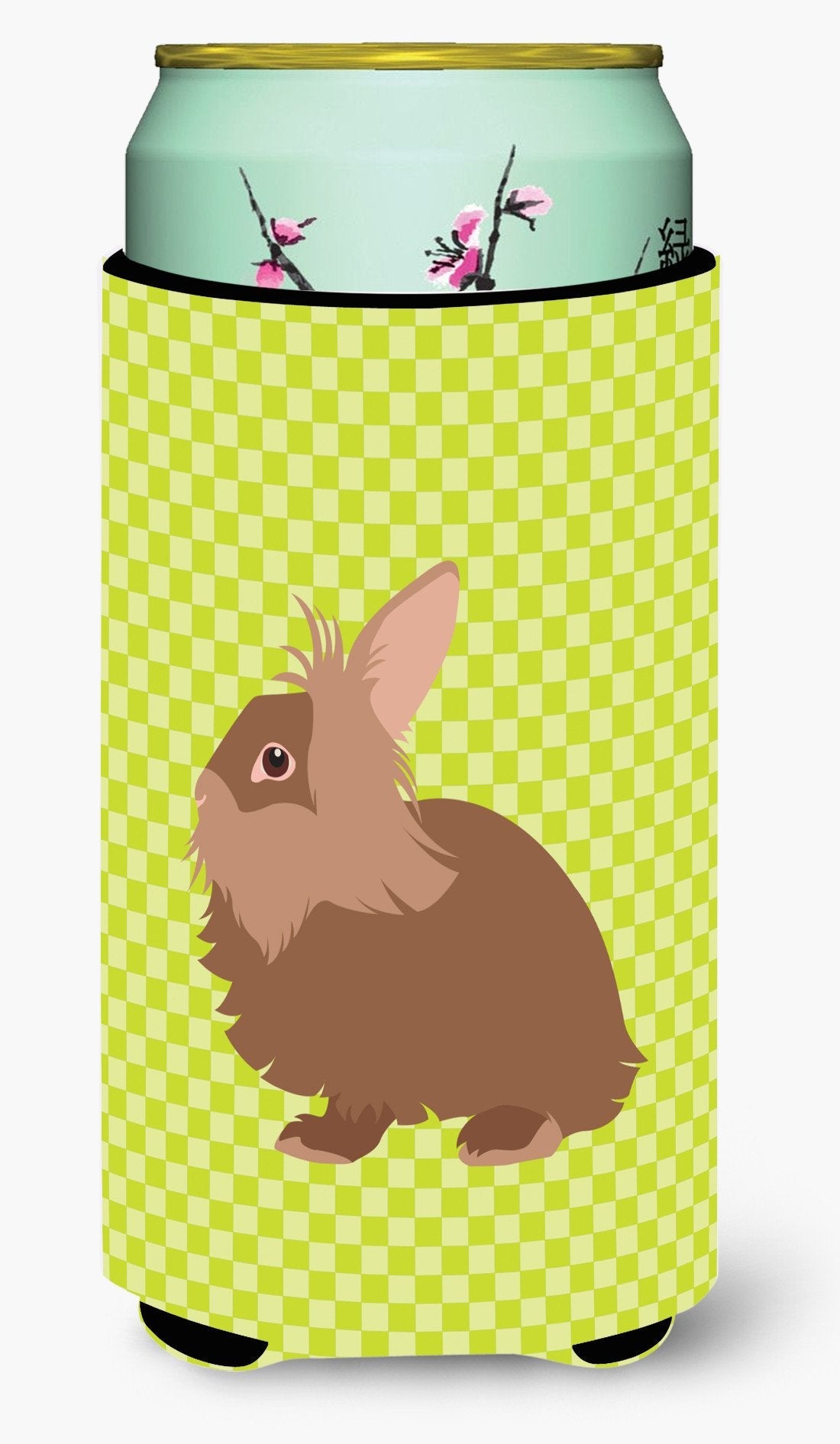 Lionhead Rabbit Green Tall Boy Hugger Can Cooler Sleeve Machine Washable Drink Collapsible Insulator Beverage Insulated Holder