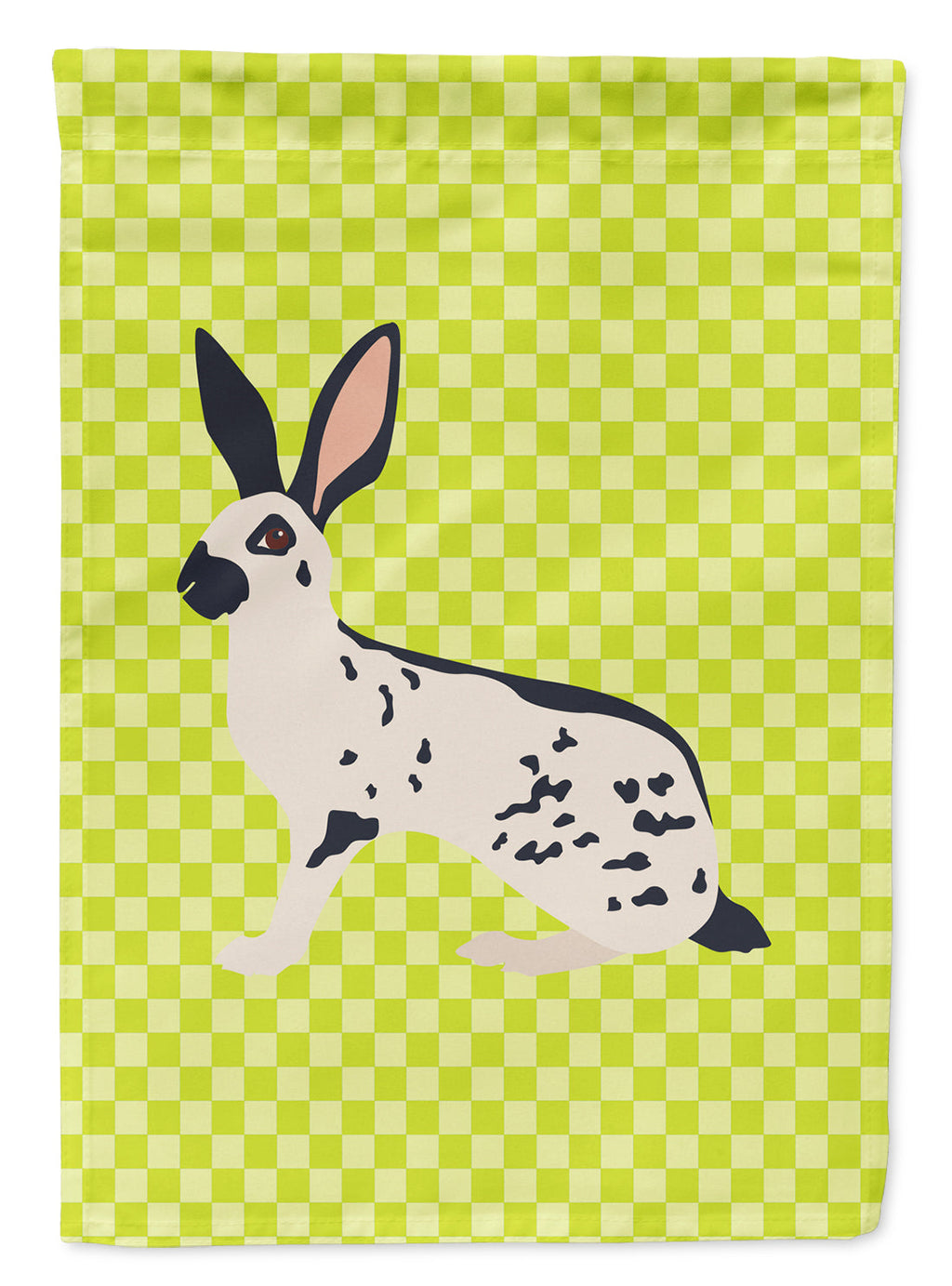 English Spot Rabbit Green House Flag 28x40 Porch Sleeve Pole Decorative Outside Yard Banner Artwork Wall Hanging, Polyester
