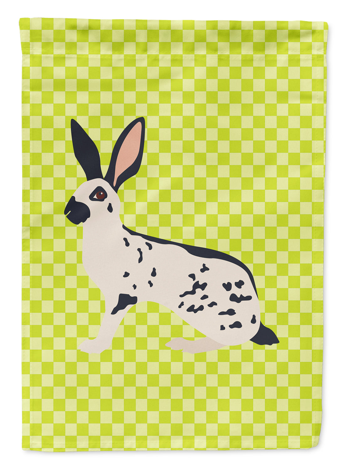 English Spot Rabbit Green House Flag 28x40 Porch Sleeve Pole Decorative Outside Yard Banner Artwork Wall Hanging, Polyester