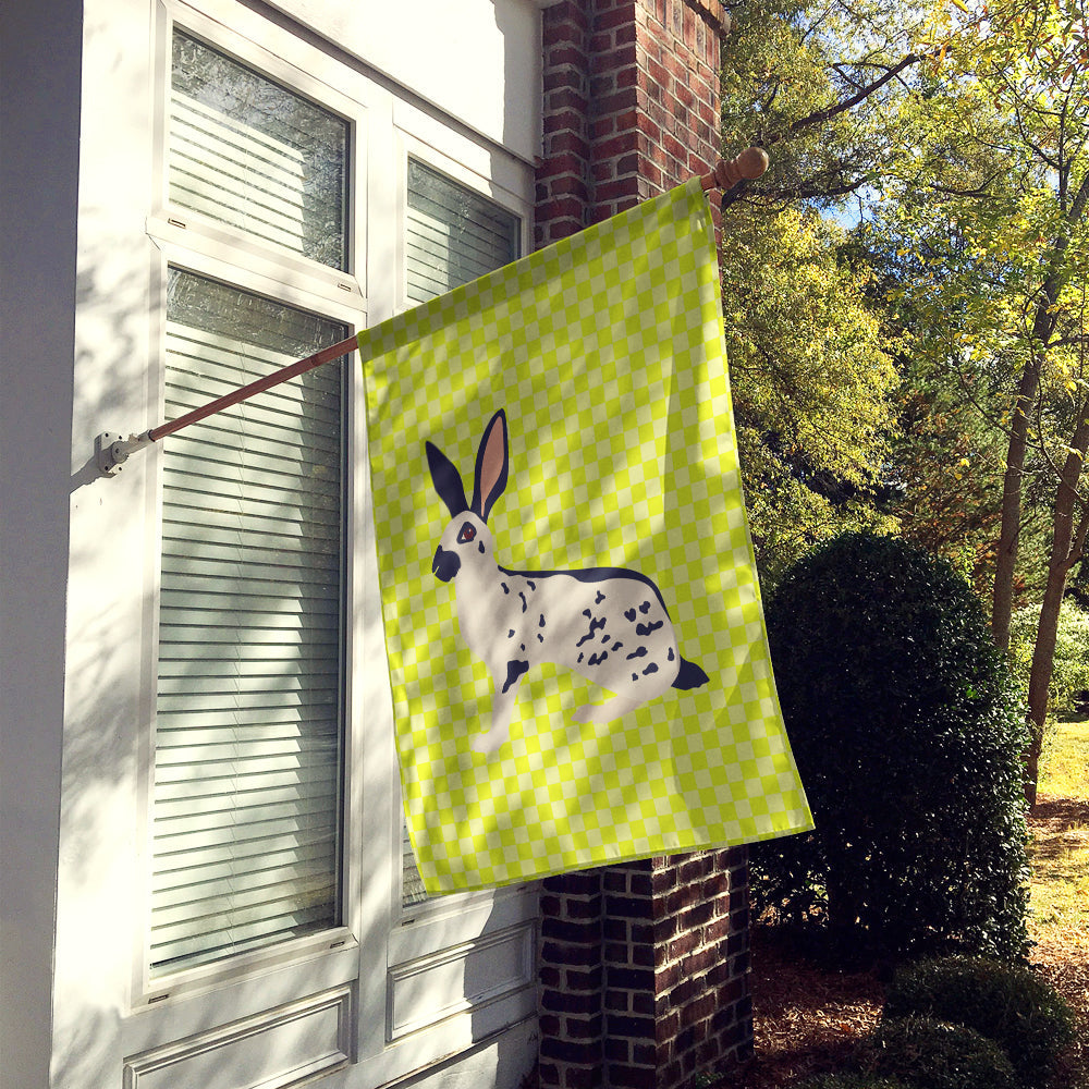 English Spot Rabbit Green House Flag 28x40 Porch Sleeve Pole Decorative Outside Yard Banner Artwork Wall Hanging, Polyester