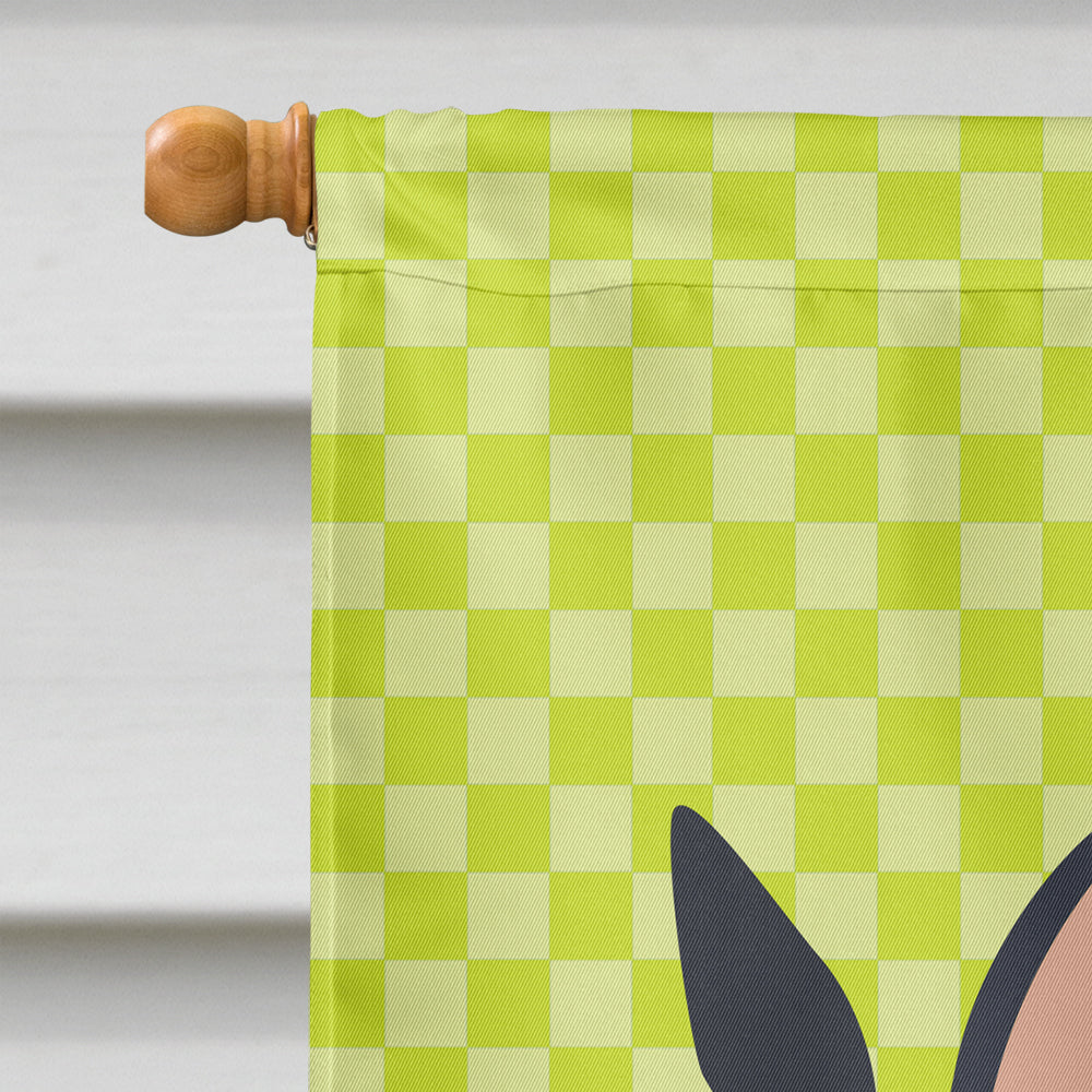 English Spot Rabbit Green House Flag 28x40 Porch Sleeve Pole Decorative Outside Yard Banner Artwork Wall Hanging, Polyester