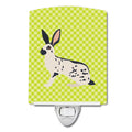 English Spot Rabbit Green Ceramic Night Light Compact, UL-Certified, Ideal for Bedroom, Bathroom, Nursery, Hallway, Kitchen, 6x4x3, Multicolor