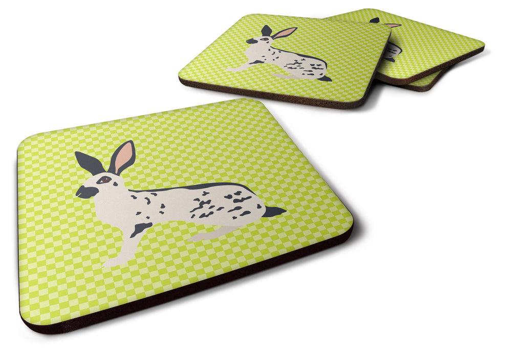 English Spot Rabbit Green Foam Coasters Set of 4 Cup Coasters for Indoor Outdoor, Tabletop Protection, Anti Slip, Mouse pad Material