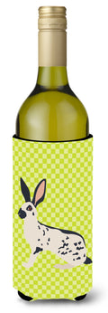 English Spot Rabbit Green Wine Bottle Hugger Gift Sleeve for Standard 750 ml Bottles, Insulated Reusable Also Fits Mini Shot & Pint Bottles