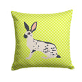 English Spot Rabbit Green Decorative Throw Pillow 14x14 Indoor Outdoor Accent Cushion, Fabric Cover with Insert for Sofa, Bed, Porch & Living Room
