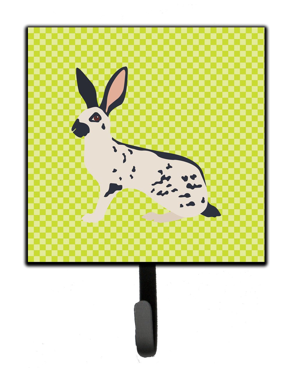 English Spot Rabbit Green Leash or Key Holder Wall Hooks, Key Hooks Holder, Coat Rack Wall Mount, Coat Hooks, Hooks for Hanging Keys, Towels, Aprons, Leashes