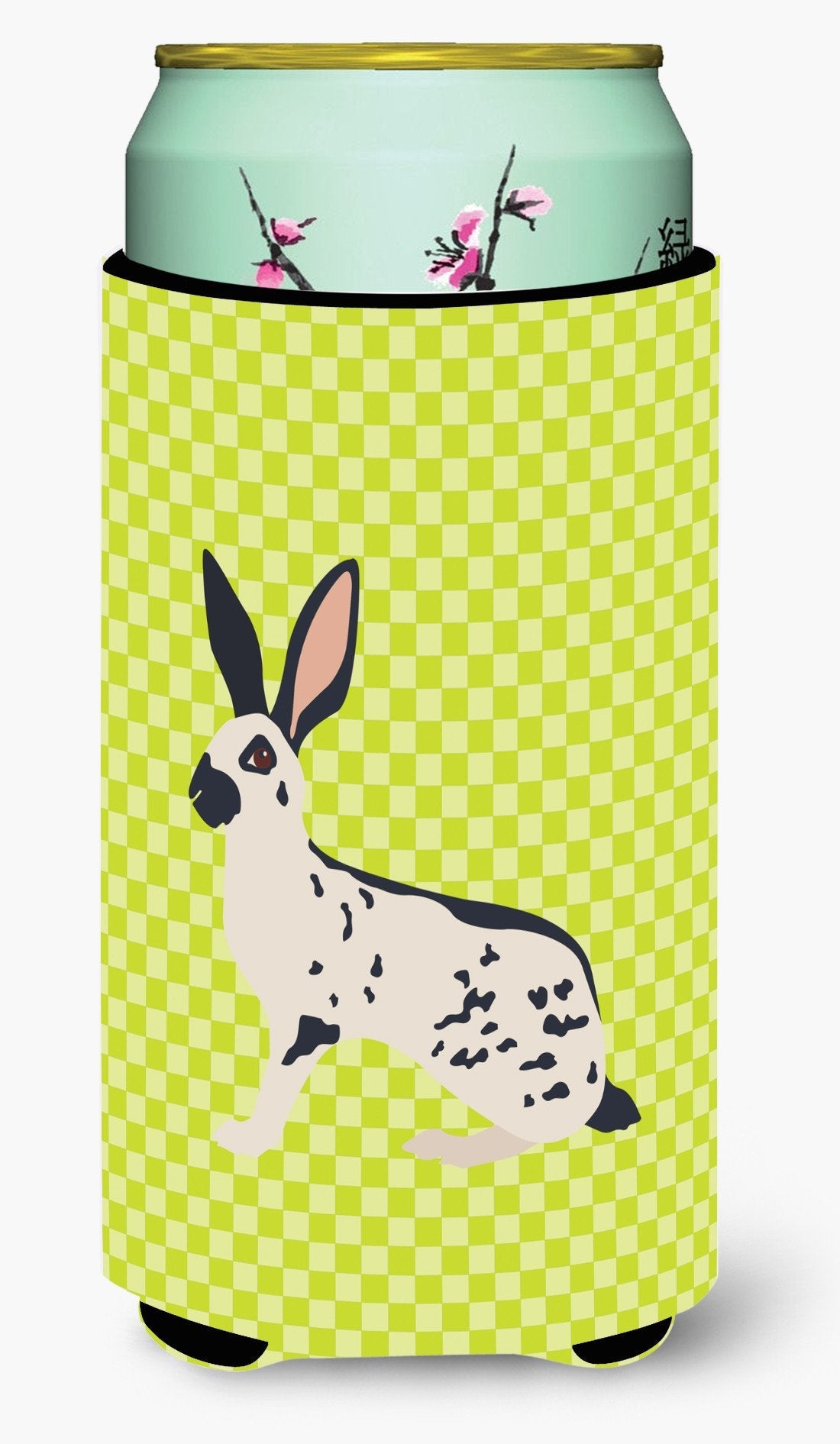 English Spot Rabbit Green Tall Boy Hugger Can Cooler Sleeve Machine Washable Drink Collapsible Insulator Beverage Insulated Holder
