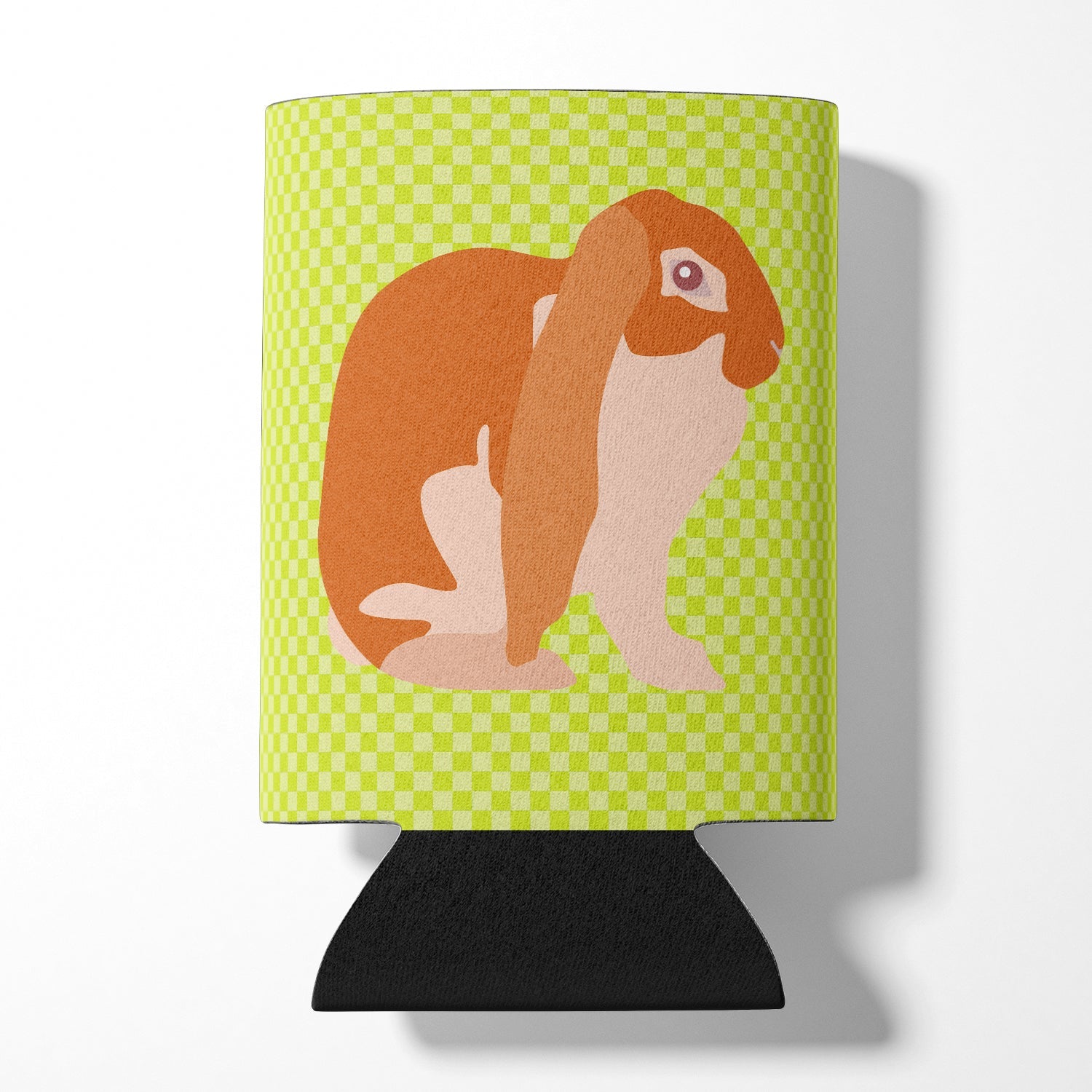 English Lop Rabbit Green Can or Bottle Hugger Cooler Sleeve for Standard 12 oz Cans, Insulated Foam Beer & Soda Can Hugger Reusable