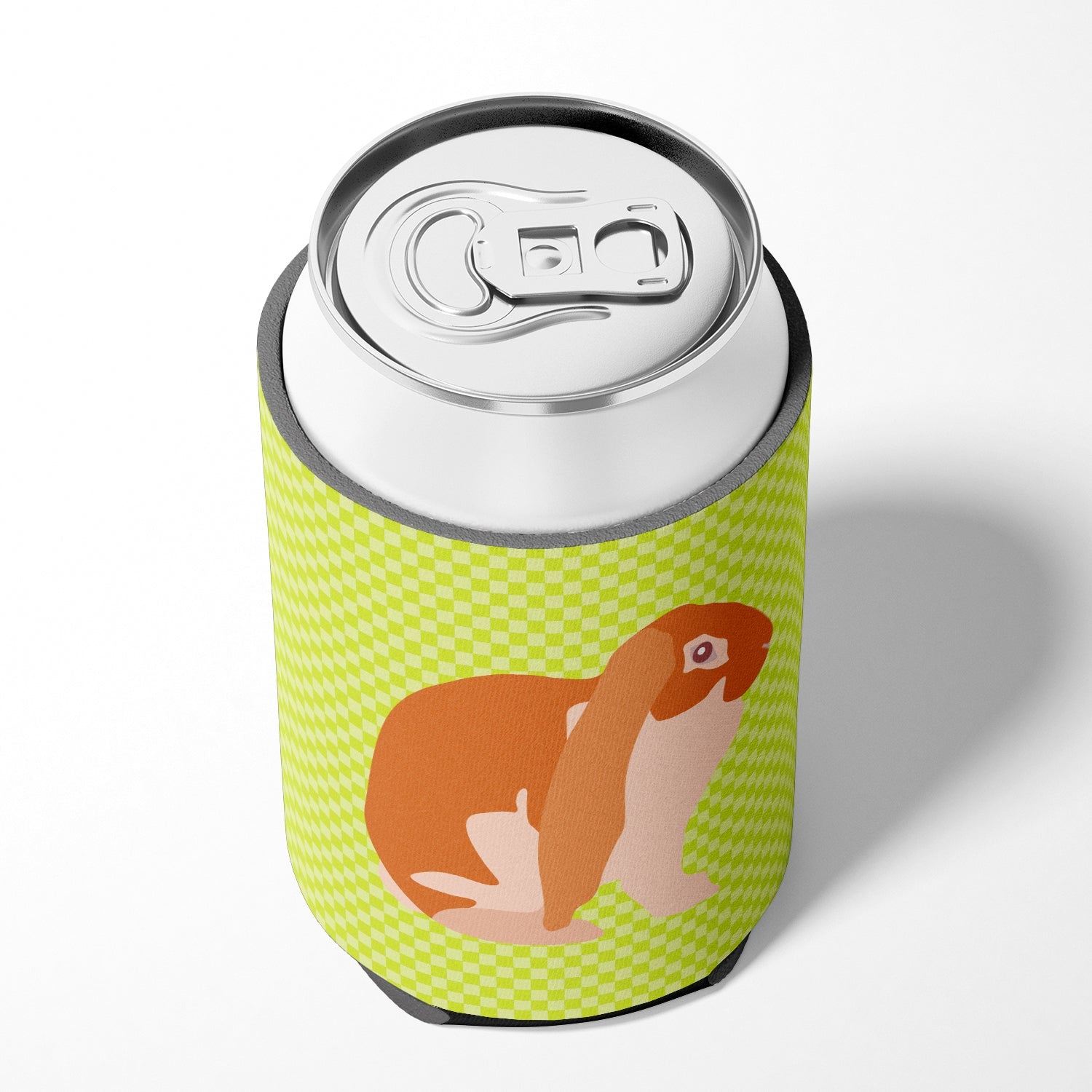 English Lop Rabbit Green Can or Bottle Hugger Cooler Sleeve for Standard 12 oz Cans, Insulated Foam Beer & Soda Can Hugger Reusable