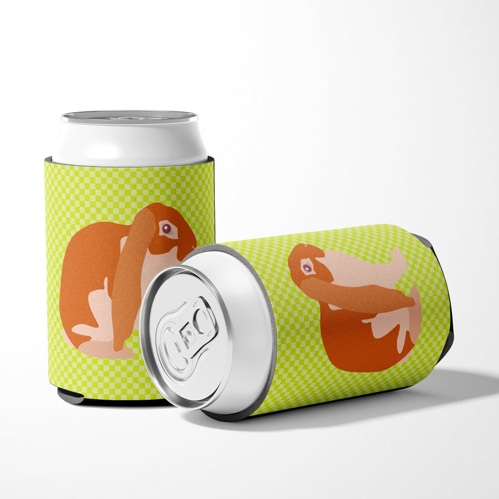 English Lop Rabbit Green Can or Bottle Hugger Cooler Sleeve for Standard 12 oz Cans, Insulated Foam Beer & Soda Can Hugger Reusable