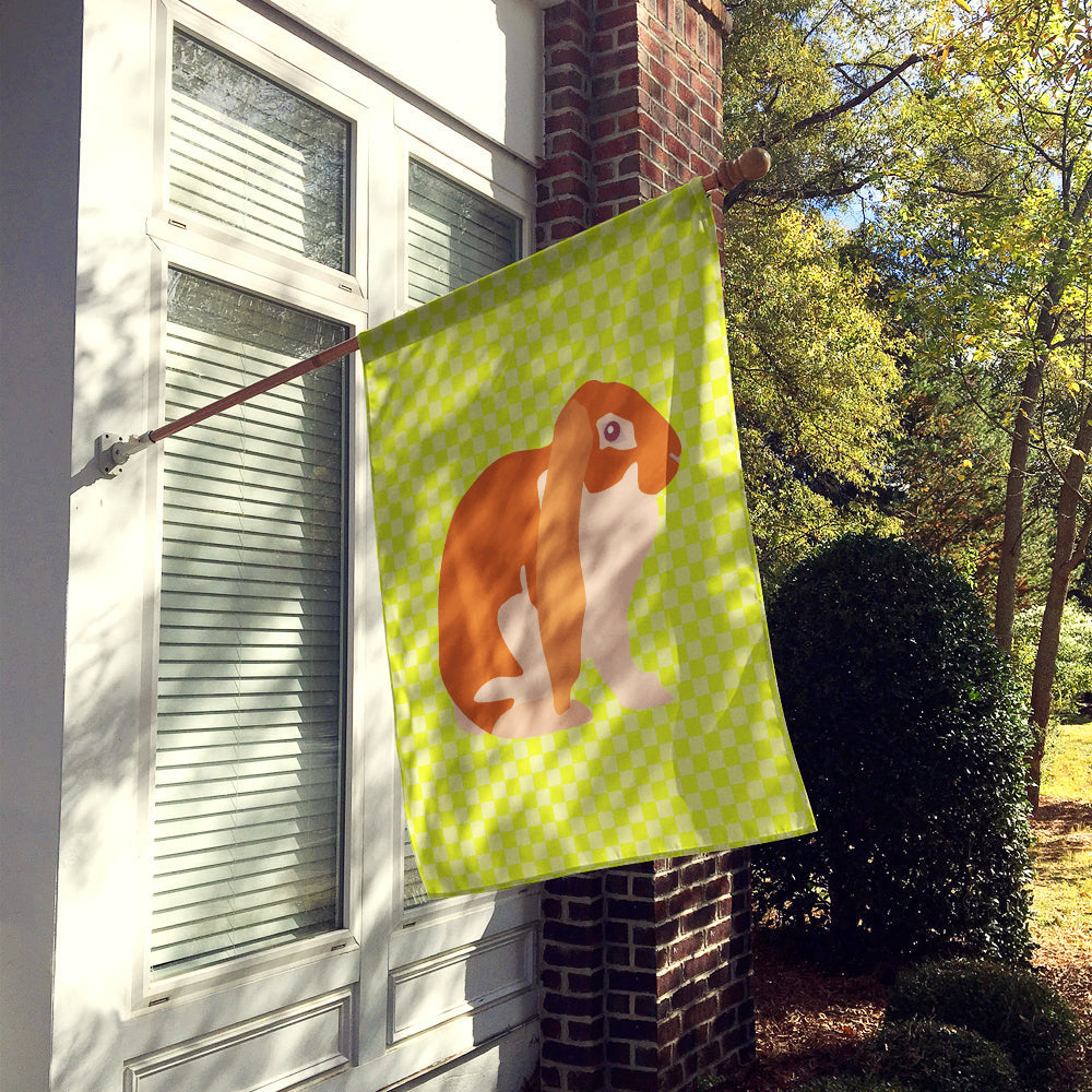 English Lop Rabbit Green House Flag 28x40 Porch Sleeve Pole Decorative Outside Yard Banner Artwork Wall Hanging, Polyester