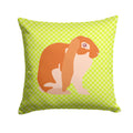 English Lop Rabbit Green Decorative Throw Pillow 14x14 Indoor Outdoor Accent Cushion, Fabric Cover with Insert for Sofa, Bed, Porch & Living Room