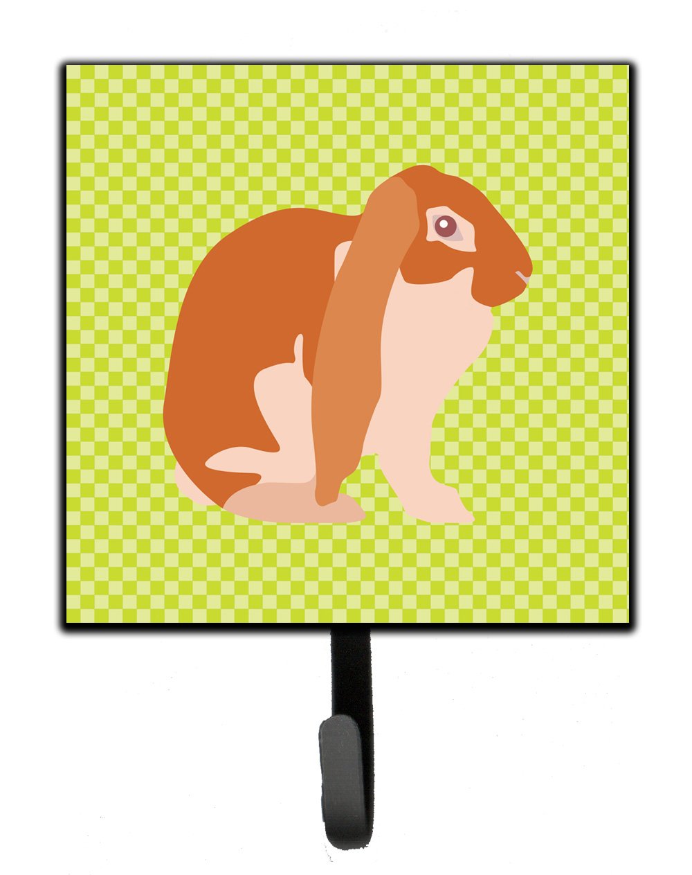 English Lop Rabbit Green Leash or Key Holder Wall Hooks, Key Hooks Holder, Coat Rack Wall Mount, Coat Hooks, Hooks for Hanging Keys, Towels, Aprons, Leashes