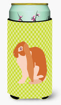 English Lop Rabbit Green Tall Boy Hugger Can Cooler Sleeve Machine Washable Drink Collapsible Insulator Beverage Insulated Holder