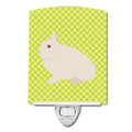 Hermelin Rabbit Green Ceramic Night Light Compact, UL-Certified, Ideal for Bedroom, Bathroom, Nursery, Hallway, Kitchen, 6x4x3, Multicolor