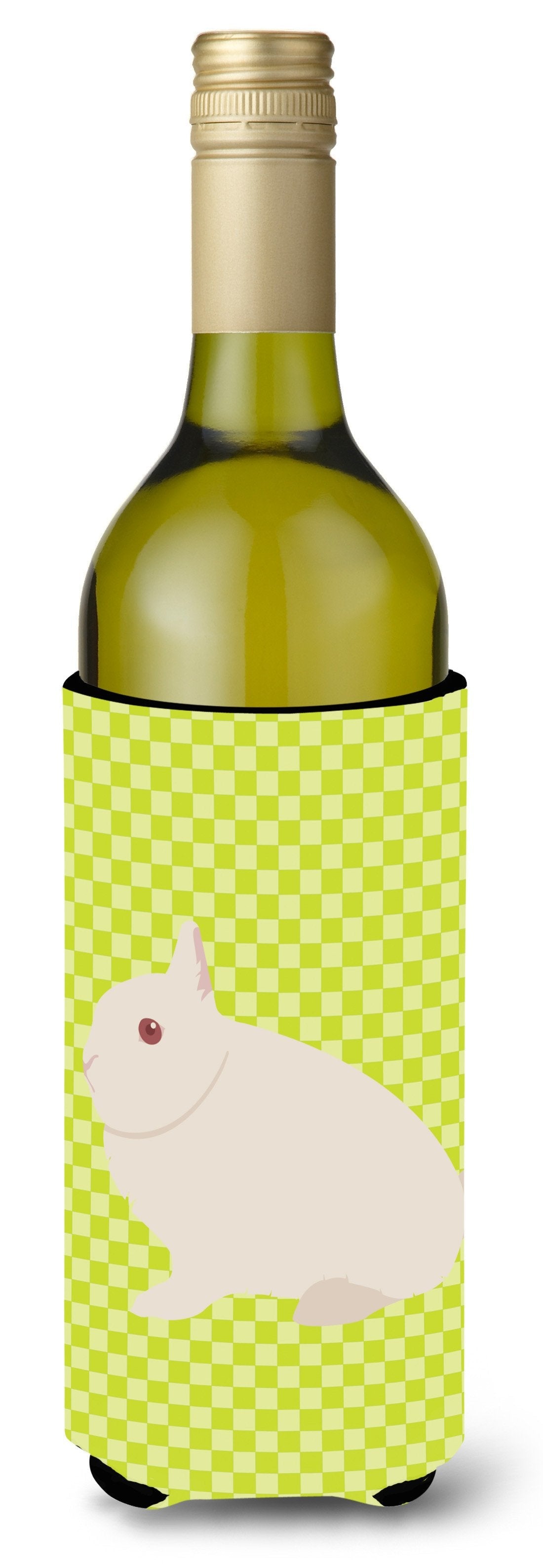 Hermelin Rabbit Green Wine Bottle Hugger Gift Sleeve for Standard 750 ml Bottles, Insulated Reusable Also Fits Mini Shot & Pint Bottles