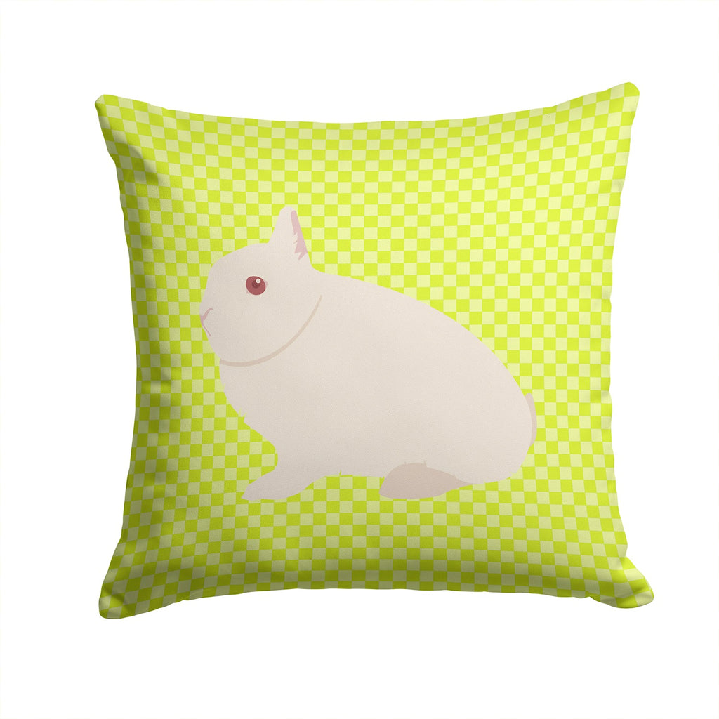 Hermelin Rabbit Green Decorative Throw Pillow 14x14 Indoor Outdoor Accent Cushion, Fabric Cover with Insert for Sofa, Bed, Porch & Living Room