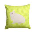 Hermelin Rabbit Green Decorative Throw Pillow 14x14 Indoor Outdoor Accent Cushion, Fabric Cover with Insert for Sofa, Bed, Porch & Living Room
