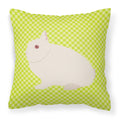 Hermelin Rabbit Green Decorative Throw Pillow 18x18 Indoor Outdoor Accent Cushion, Fabric Cover with Insert for Sofa, Bed, Porch & Living Room