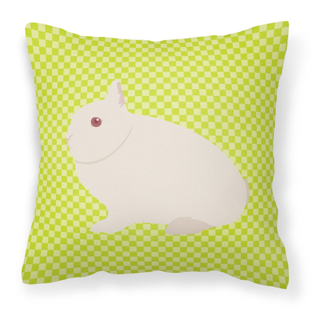 Hermelin Rabbit Green Decorative Throw Pillow 18x18 Indoor Outdoor Accent Cushion, Fabric Cover with Insert for Sofa, Bed, Porch & Living Room