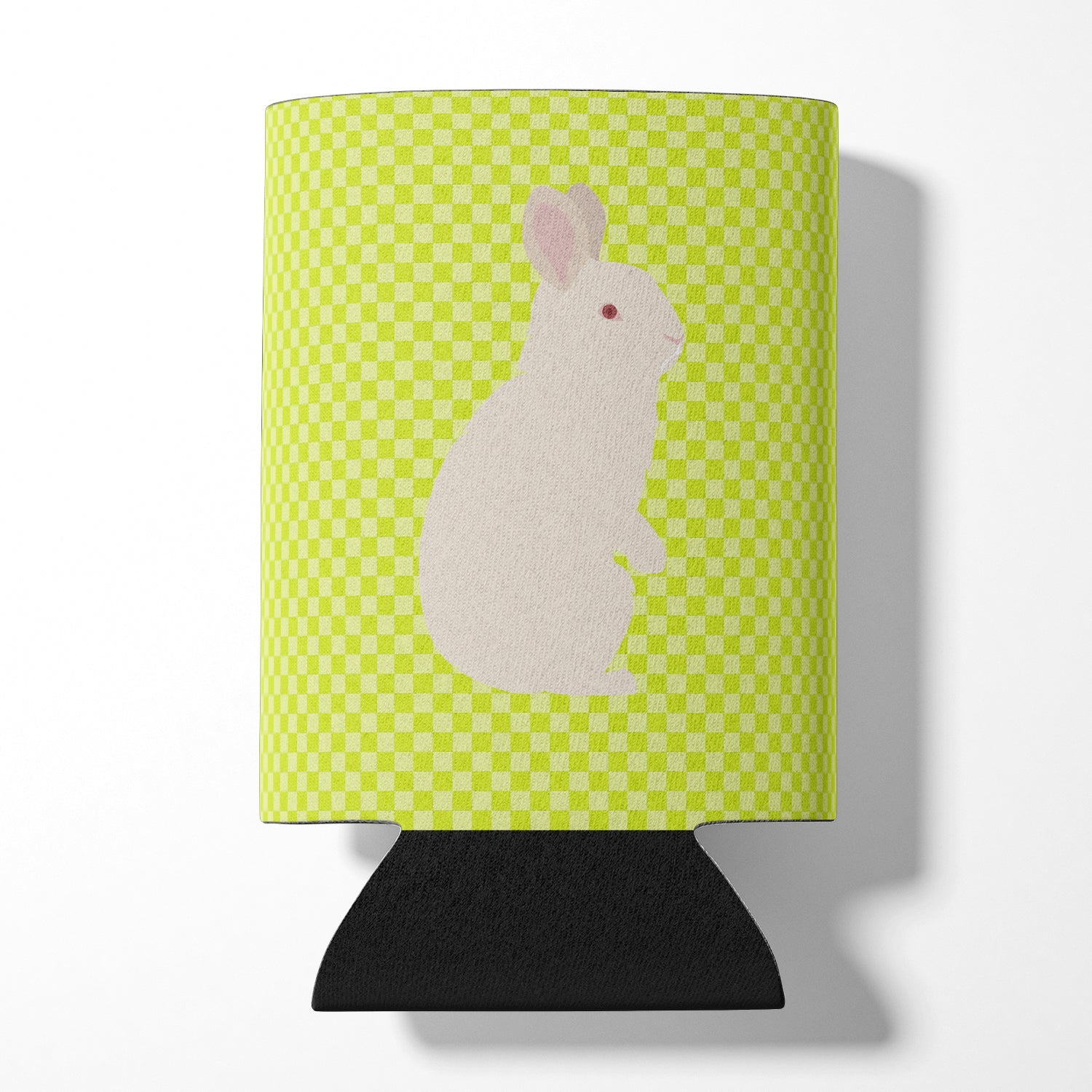 New Zealand White Rabbit Green Can or Bottle Hugger Cooler Sleeve for Standard 12 oz Cans, Insulated Foam Beer & Soda Can Hugger Reusable