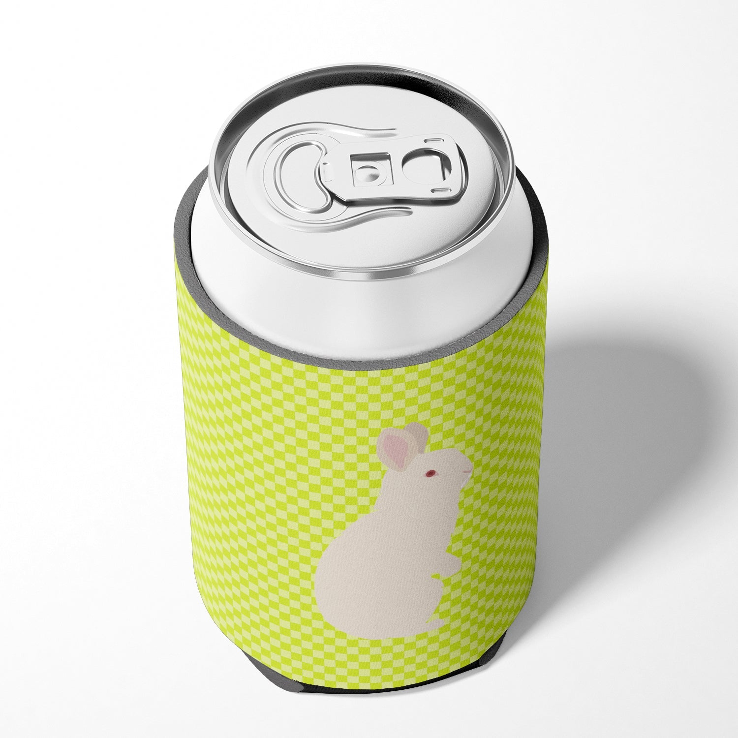 New Zealand White Rabbit Green Can or Bottle Hugger Cooler Sleeve for Standard 12 oz Cans, Insulated Foam Beer & Soda Can Hugger Reusable