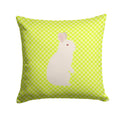 New Zealand White Rabbit Green Decorative Throw Pillow 14x14 Indoor Outdoor Accent Cushion, Fabric Cover with Insert for Sofa, Bed, Porch & Living Room
