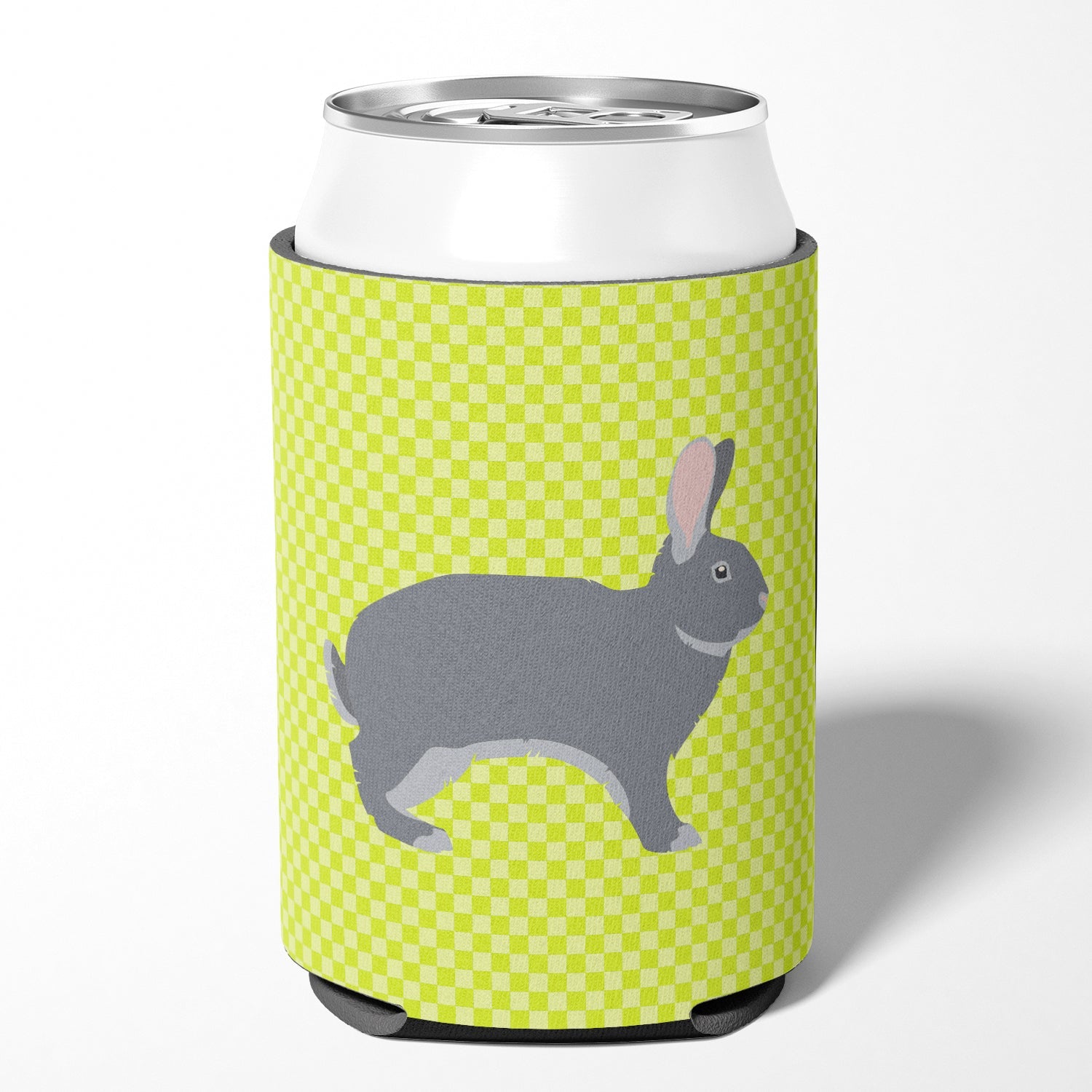 Giant Chinchilla Rabbit Green Can or Bottle Hugger Cooler Sleeve for Standard 12 oz Cans, Insulated Foam Beer & Soda Can Hugger Reusable