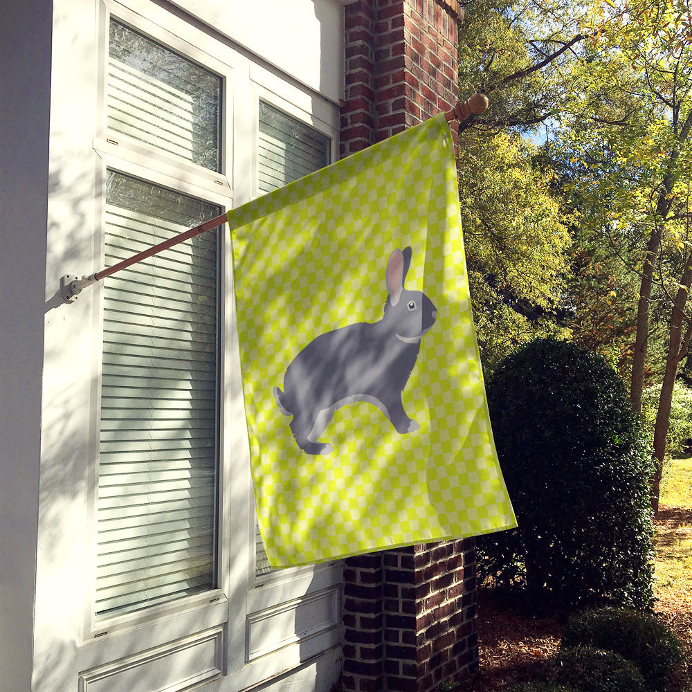 Giant Chinchilla Rabbit Green House Flag 28x40 Porch Sleeve Pole Decorative Outside Yard Banner Artwork Wall Hanging, Polyester