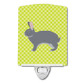 Giant Chinchilla Rabbit Green Ceramic Night Light Compact, UL-Certified, Ideal for Bedroom, Bathroom, Nursery, Hallway, Kitchen, 6x4x3, Multicolor