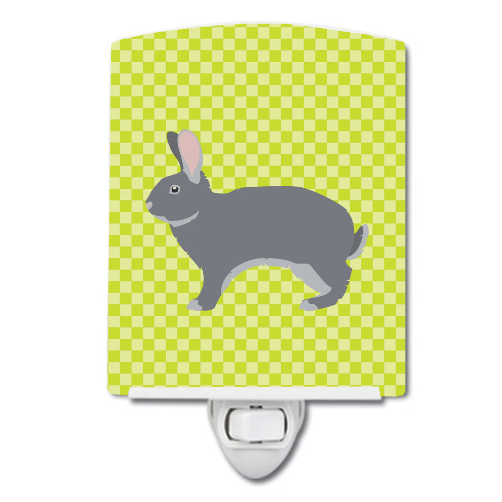 Giant Chinchilla Rabbit Green Ceramic Night Light Compact, UL-Certified, Ideal for Bedroom, Bathroom, Nursery, Hallway, Kitchen, 6x4x3, Multicolor