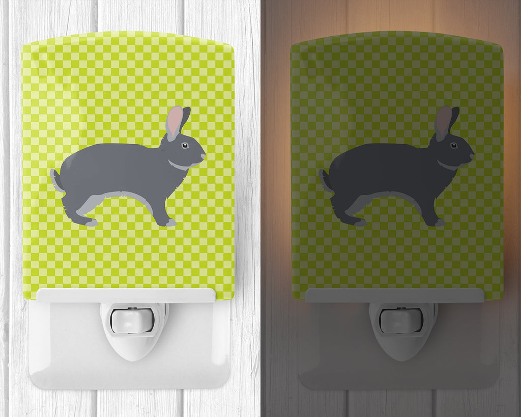 Giant Chinchilla Rabbit Green Ceramic Night Light Compact, UL-Certified, Ideal for Bedroom, Bathroom, Nursery, Hallway, Kitchen, 6x4x3, Multicolor