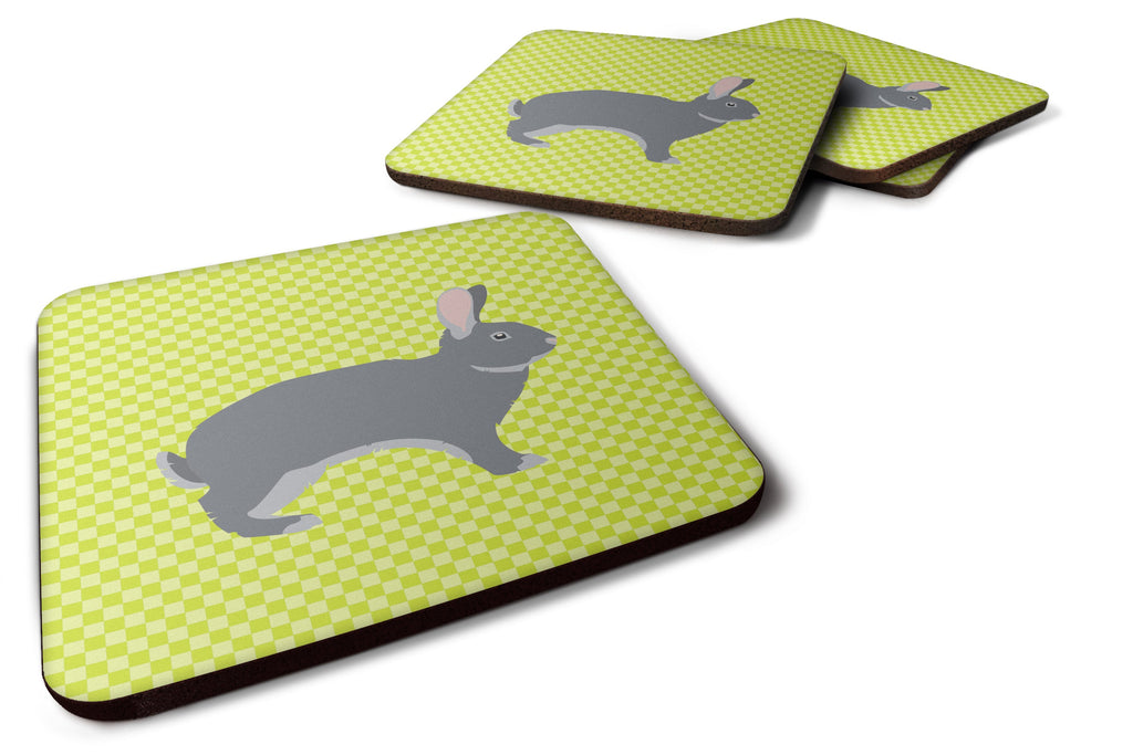 Giant Chinchilla Rabbit Green Foam Coasters Set of 4 Cup Coasters for Indoor Outdoor, Tabletop Protection, Anti Slip, Mouse pad Material