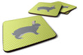 Giant Chinchilla Rabbit Green Foam Coasters Set of 4 Cup Coasters for Indoor Outdoor, Tabletop Protection, Anti Slip, Mouse pad Material