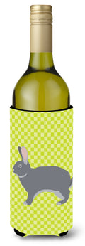 Giant Chinchilla Rabbit Green Wine Bottle Hugger Gift Sleeve for Standard 750 ml Bottles, Insulated Reusable Also Fits Mini Shot & Pint Bottles